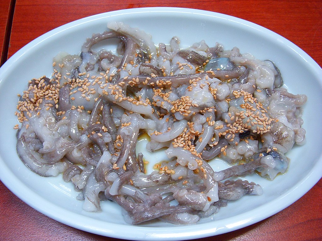 Sannakji comida de pulpo de Corea del Sur